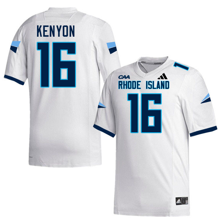 Rhode Island Rams #16 Conner Kenyon College Football Jerseys,Uniforms-White